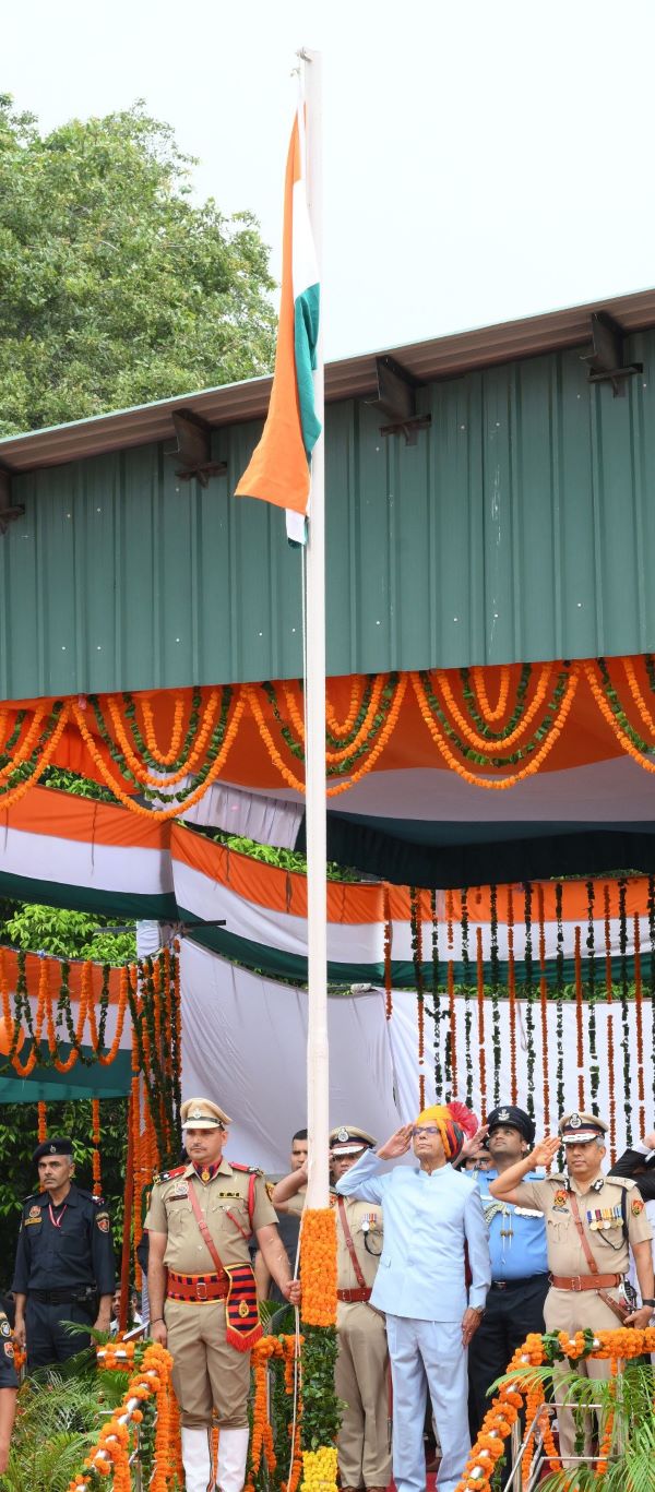Haryana Governor Prof. Asim Kumar Ghosh today hoisted the flag in Ambala city on the occasion of the state-level 79th Independence Day celebrations and took the salute of the parade.